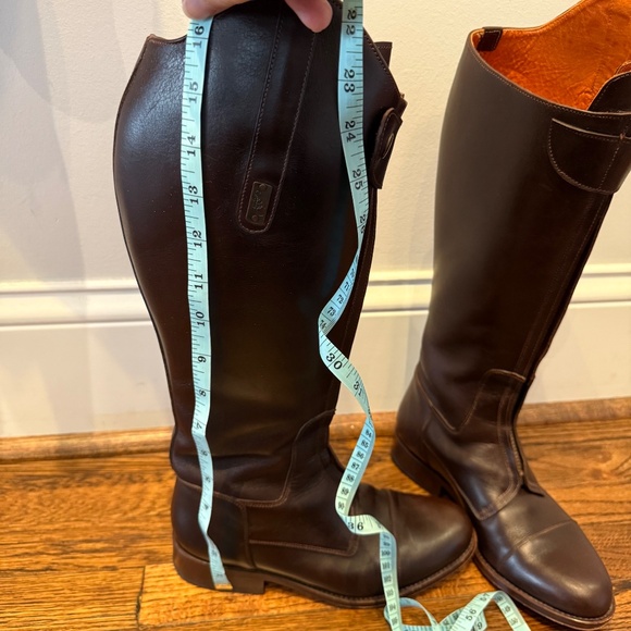 Tall leather wide calf polo riding boots size 38 - Picture 6 of 8